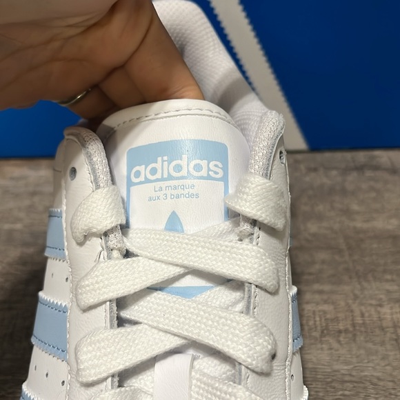 NWT Adidas Originals Superstar XLG Women's Shoes - White/Baby Blue - IF3003 - Picture 7 of 10